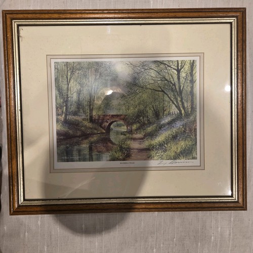 Framed signed watercolour - framed, &