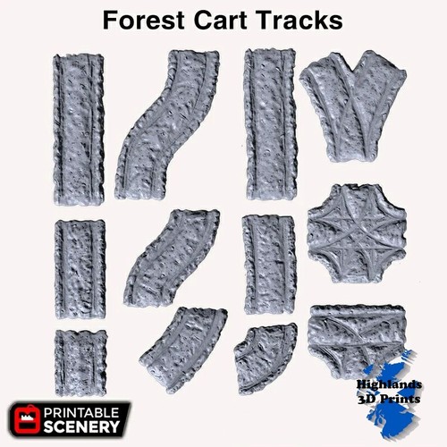 Forest cart tracks scatter - forest,