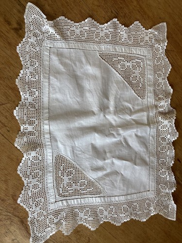 Vintage tray cloth white - cloth,