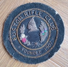 Vintage Euston Rifle Club Cloth Patch Badge Founded 1907 Embroidered Shooting