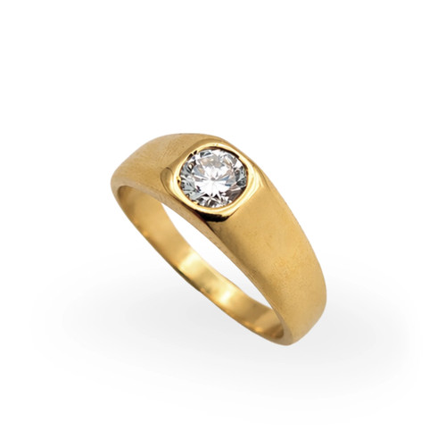 18ct gold diamond gypsy ring - 18ct,