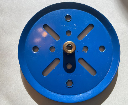 Meccano blue pulley part - pulley, 3"