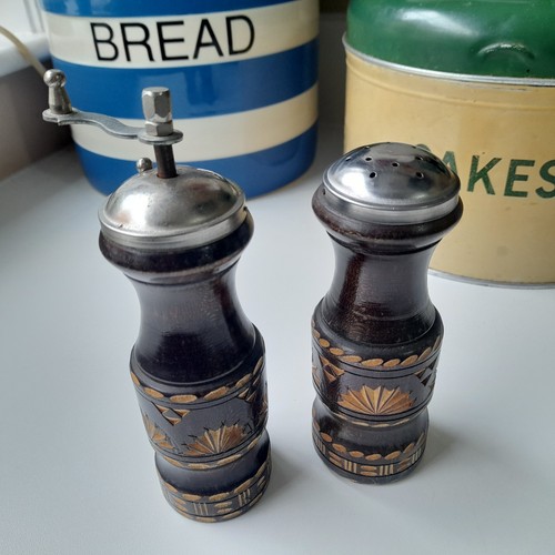 Vintage wooden salt shaker - vintage,