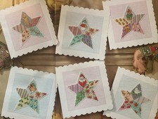 Patchwork Star Cards Reindeer Gingerbread Dove Christmas Cross Stitch Chart