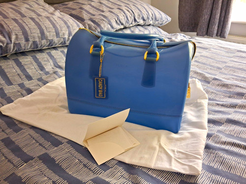 Furla candy bag blue rubber - furla,