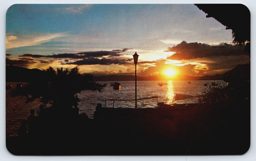 Postcard sunset over lake - sunset,