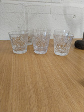 6 x Royal Doulton Crystal Georgian Cut Flared Old Fashioned Tumblers Signed