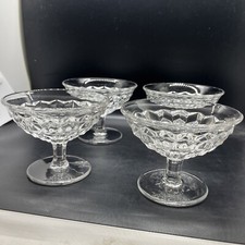 Set Of 4 Fostoria American Flared Low Sherbet Champagne 3.25”
