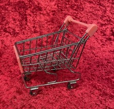 Mini Metal Supermarket Shopping Trolley Pink Handle. SW129