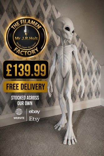 Gray alien figurine 3foot tall - gray,