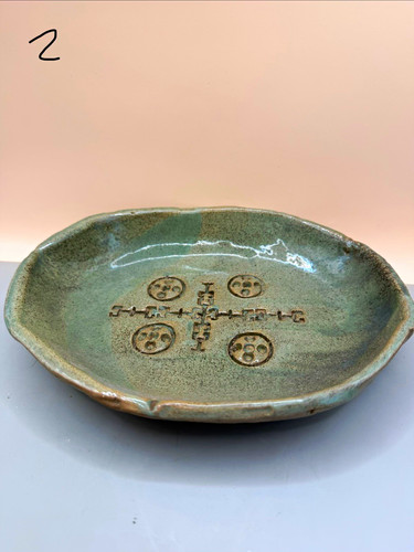 Vintage studio pottery oval