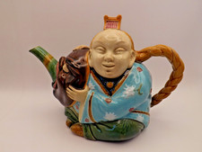 Antique 19th Century Minton Majolica Chinaman Teapot c1880