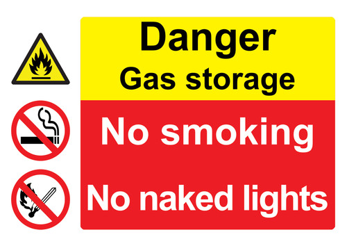 Danger gas storage safety sign - gas,