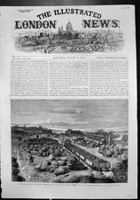 Antique Old Print Cotton Bales Bombay Terminus Indian Peninsula Railway 1862