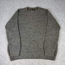Barbour Jumper Mens XL Green Horseford Crew Fisherman Chunky Knit Wool Sweater