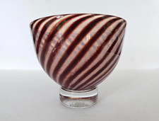Will Shakspeare candy-striped art/studio glass bowl, signed