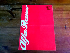 ALFA ROMEO PRICE LIST ,MAY 1977,  2000 SPIDER, SUD TI, ALFETTA GT, GTV