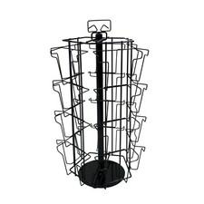Counter Greeting Card Stand 5x7"- 20 Pocket Rotating Spinning Shop Black (K4B)