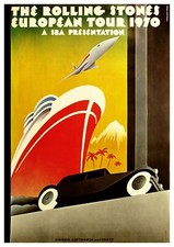 Reproduction The Rolling Stones "European Tour" Poster, Home Wall Art, Size: A2