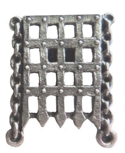 Castle portcullis pewter pin - portcullis,
