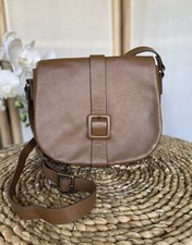 Clarks tan leather shoulder saddle cross body bag