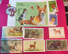 BASENJI CONGO Dog - Collection of Postage Stamps, Cigarette Cards: New and Used