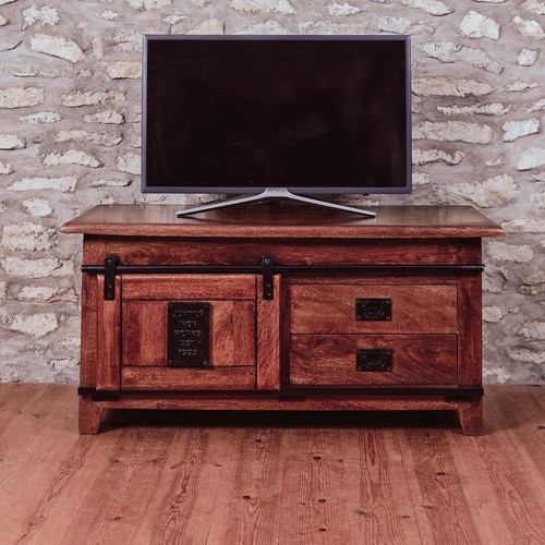 Solid mango wood stand - solid, tv