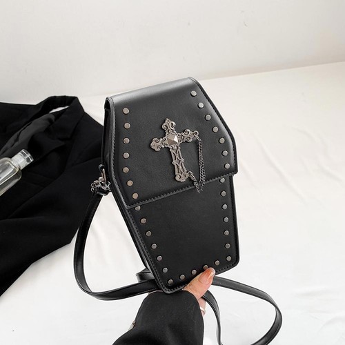 Gothic coffin crossbody bag - crossbody,
