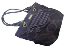 Rosetti Bag Brown Fabric Zipped 2 Handle Travel Everyday Zip Medium Tote Vintage