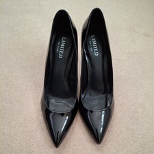 M&S Black Patent Faux Leather