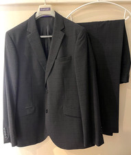 men's grey check wool suit jacket & trousers 40" chest Purple Label by Benvenuto