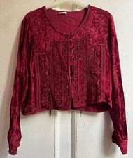 Velvet Jacket Top OS Ruby