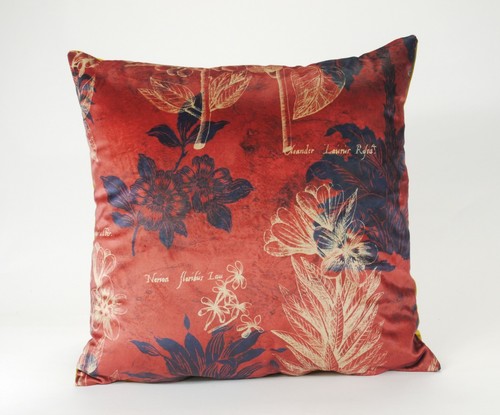 Printed velvet cushion - velvet,
