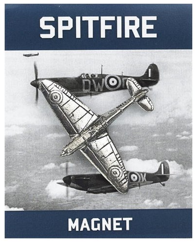 Spitfire fridge magnet - spitfire, silver