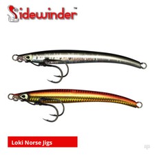 Sidewinder Norse Loki Jig Lures - Bass Cod Pollock Halibut Wreck Sea Fishing