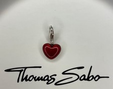 Thomas Sabo charm: mini red enamel heart ❤️ with filigree silver back hallmarked