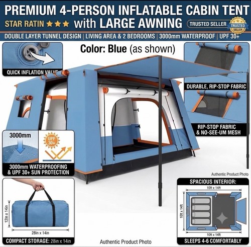 Inflatable cabin tent person - inflatable,