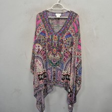 Camilla Franks Short Kaftan Silk Dress Kalbelia Queen Pink Resort Wear One Size