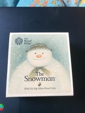 2018 Royal Mint Rare Snowman 50p Fifty Pence Silver Proof Coin with COA & Box.