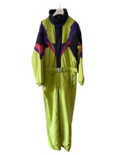 Sergio Tacchini Downhill Racer Ski Suit Men's XXL 80s Retro Neon Belted Hooded