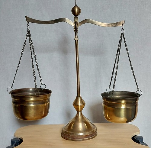 Vintage brass balance scale - balance,