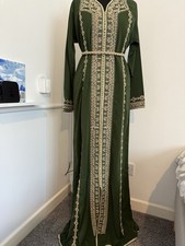 Green moroccan jalabiya kaftan - jalabiya,