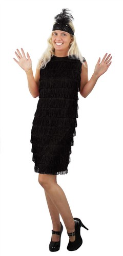 Black flapper dress - dress, 1920's