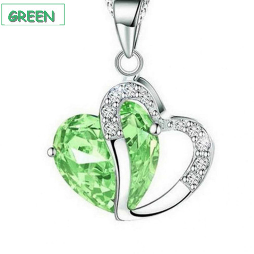 Sterling silver heart - silver, crystal