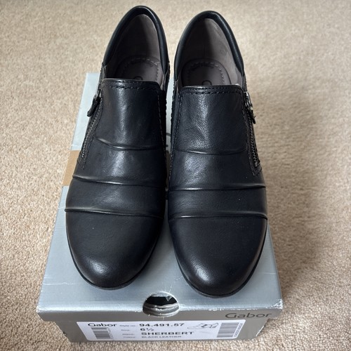 Gabor sherbert black leather - black,