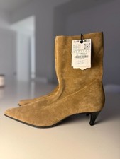 Zara Suede Kitten Heel Ankle