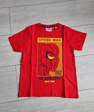 Marvel Spiderman Kids Red 100% Cotton SS T-Shirt Age 6 Years New