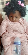 Weighted 2.2k Black Vintage Berenguer Baby Doll. ' Destiny'  20" Soft Body.