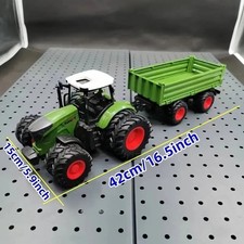 16.5 Inches/42Cm Large Farm Tractor Toys with Trailer, Realistic Farm Tractor Se