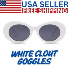 White Clout Goggles Round Oval